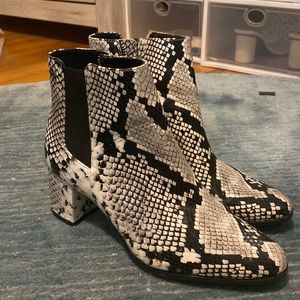 Barely worn Calvin Klein snakeskin boots size 7